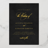 Invitation En Aluminium Velvet Texture Imitation & Mariage Classy Or (Recto)
