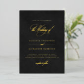 Invitation En Aluminium Velvet Texture Imitation & Mariage Classy Or (Debout devant)
