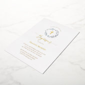 Invitation En Aluminium verdure de couronne bleu poussiéreux Baptême (Rotation)