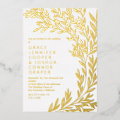 Invitation En Aluminium Verdure dorée luxuriante Mariage informel (Recto)