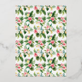 Invitation En Aluminium Verdure et fleurs Couples tropicaux Douche (Verso)