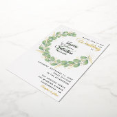 Invitation En Aluminium Verdure Mariage or blanc Eucalyptus Wreath (Rotation)