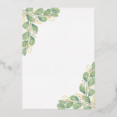 Invitation En Aluminium Verdure Mariage or blanc Eucalyptus Wreath (Verso)