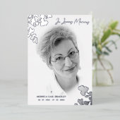 Invitation En Aluminium Véritable Argent Noir Blanc Photo Branches botaniq (Debout devant)