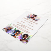 Invitation En Aluminium Véritable feuille melanin fée rose or luxueux glam (Rotation)