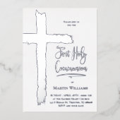 Invitation En Aluminium véritable feuille Première sainte communion (Recto)