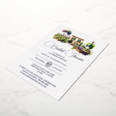 Invitation En Aluminium Véritable feuille rustique vignoble paysage douche (Rotation)