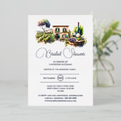 Invitation En Aluminium Véritable feuille rustique vignoble paysage douche (Debout devant)