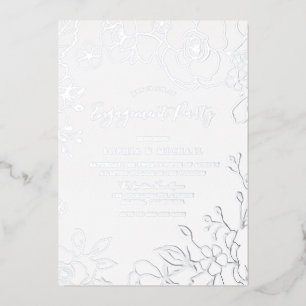 Invitation En Aluminium Véritable Fleur d'Argent Partie d'engagement Éléga