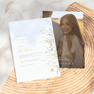Invitation En Aluminium Véritable Fleur sauvage Foil Elégante Fête des mar