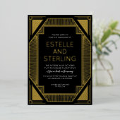 Invitation En Aluminium Véritable Foil géométrique Mariage Photos Foil Inv (Debout devant)