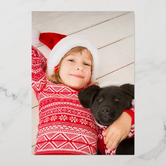 Invitation En Aluminium Véritable Foil Joyeux & Bright Photo Party (Verso)