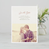 Invitation En Aluminium Véritable Foil Script Mariage Enregistrer La Date  (Debout devant)