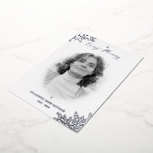 Invitation En Aluminium Véritable funérailles d'argent Noir Blanc photo so (Rotation)