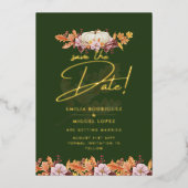 Invitation En Aluminium VÉRITABLE GOLD FOIL Automne Citrouille Enregistrer (Recto)