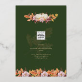 Invitation En Aluminium VÉRITABLE GOLD FOIL Automne Citrouille Enregistrer (Verso)