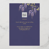 Invitation En Aluminium Véritable Gold Foil Mariage moderne Enregistrer La (Verso)