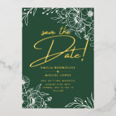 Invitation En Aluminium Véritable Gold Foil Mariage moderne Enregistrer La (Recto)
