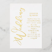 Invitation En Aluminium Véritable Gold Foil Moderne Blanc Élégant (Recto)