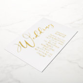 Invitation En Aluminium Véritable Gold Foil Moderne Blanc Élégant (Rotation)