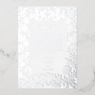 Invitation En Aluminium Véritable huile d'argent Élégant Merci Mariage flo