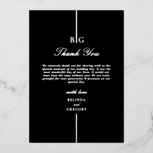 Invitation En Aluminium Véritable huile d'argent noir Monogramme Mariage M