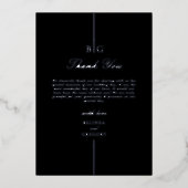 Invitation En Aluminium Véritable huile d'argent noir Monogramme Mariage M (Recto)