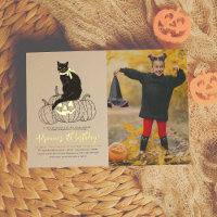 Véritable huile d'or Chat noir Halloween Photo Ann