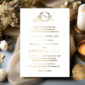 Invitation En Aluminium Véritable huile d'or Élégant avec Mariage de monog