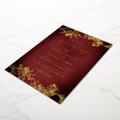 Invitation En Aluminium Véritable huile d'or floral dentelle Script Mariag (Rotation)