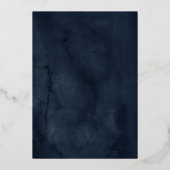 Invitation En Aluminium Véritable huile d'or floral dentelle Script Marine (Verso)