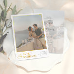 Invitation En Aluminium Véritable huile | Élégant 2 Fiançailles Photos Mar<br><div class="desc">Ajoutez un peu de brillance à vos invitations de mariage avec de l'or véritable, de l'argent ou de l'or rose ! Ce style métallique classique et intemporel ajoutera un autre niveau à vos invitations. Un design moderne et minimaliste qui présente deux de vos photos fiançailles préférées. Les photos n'ont pas...</div>