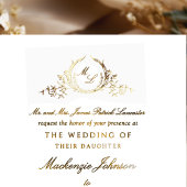 Invitation En Aluminium Véritable Mariage de calligraphie de monogramme Fo