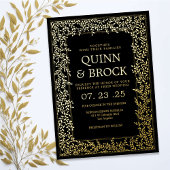 Invitation En Aluminium Véritable Mariage de feuillage d'or à feuillages m