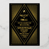 Invitation En Aluminium Véritable Mariage de forme de cerf-volant géométri (Recto)