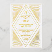 Invitation En Aluminium Véritable Mariage de forme de cerf-volant géométri (Recto)