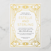 Invitation En Aluminium Véritable Mariage de forme géométrique Foil (Recto)