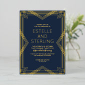 Invitation En Aluminium Véritable Mariage de forme géométrique Foil (Debout devant)