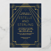 Invitation En Aluminium Véritable Mariage de forme géométrique Foil (Recto)