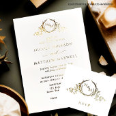 Invitation En Aluminium Véritable Mariage de monogramme de couronne d'or