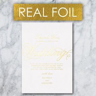 Invitation En Aluminium Véritable or feuille luxe blanc remerciement de ma