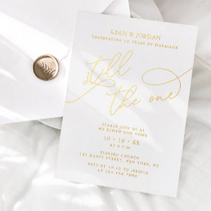Invitation En Aluminium Véritable papier d'or élégant calligraphie mariage