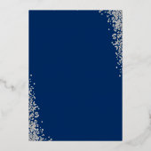 Invitation En Aluminium Véritable Parties scintillant Argent Marine Bleu G (Verso)