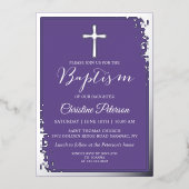 Invitation En Aluminium Véritable Parties scintillant d'argent Foil Lavand (Recto)