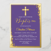 Invitation En Aluminium Véritable Parties scintillant d'or Foil Lavande vi (Recto)