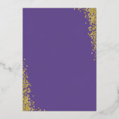Invitation En Aluminium Véritable Parties scintillant d'or Foil Lavande vi (Verso)