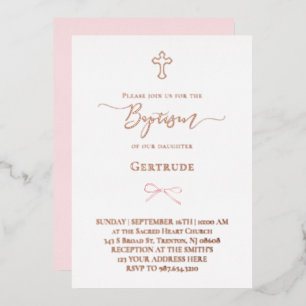 Invitation En Aluminium véritable petit nœud rose en papier d'aluminium Ba