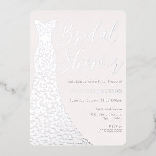 Invitation En Aluminium Véritable Robe à huile d'argent Fête des mariées m