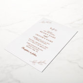 Invitation En Aluminium Véritable Rose Feuille or  Monogramme Mariage (Rotation)