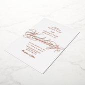 Invitation En Aluminium Véritable Rose Gold Foil Classy Mariage blanc de l (Rotation)